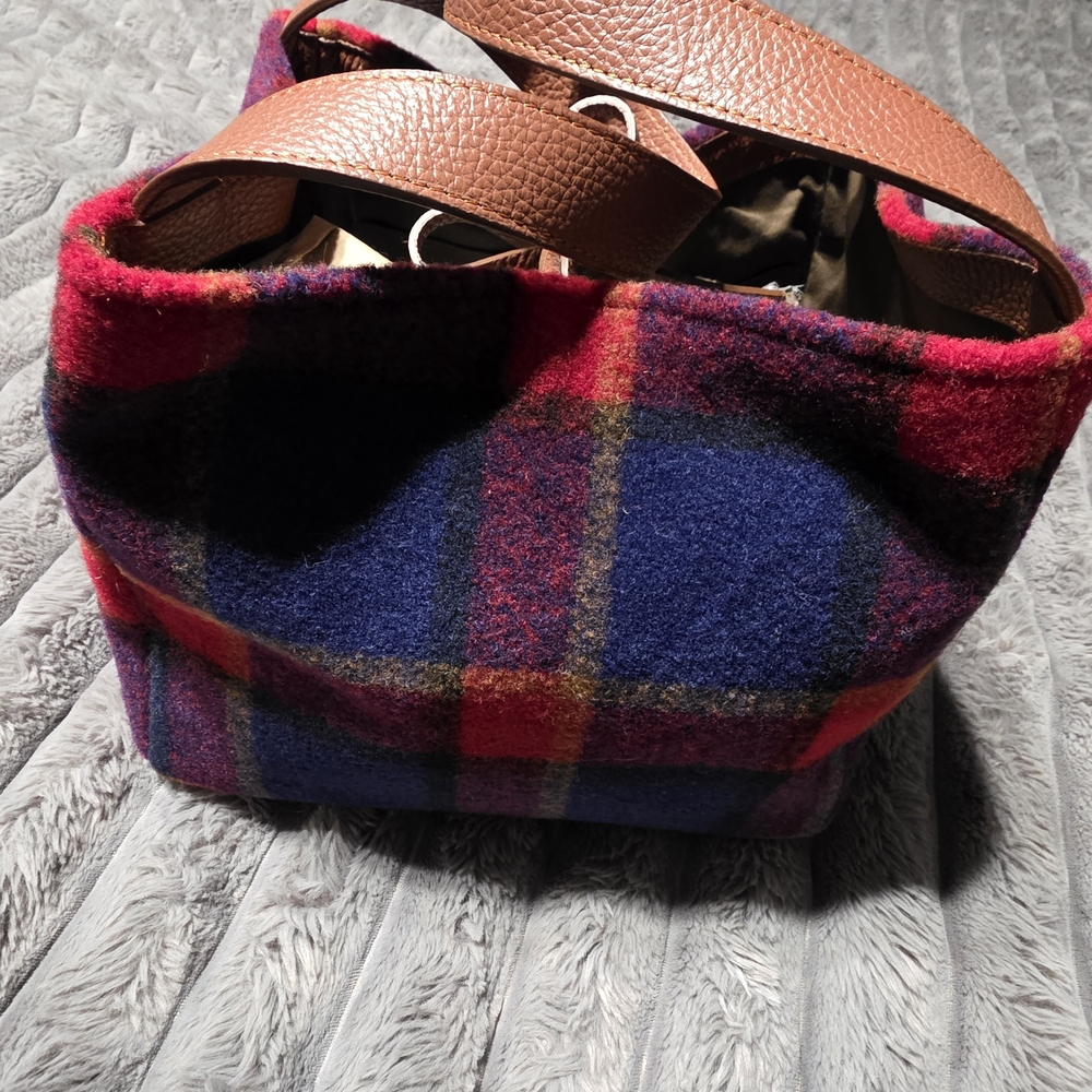 Sundance Red and Blue Plaid Tote - Picture 2 of 8